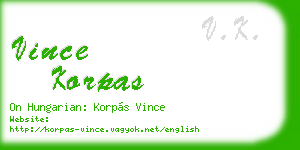 vince korpas business card