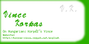 vince korpas business card